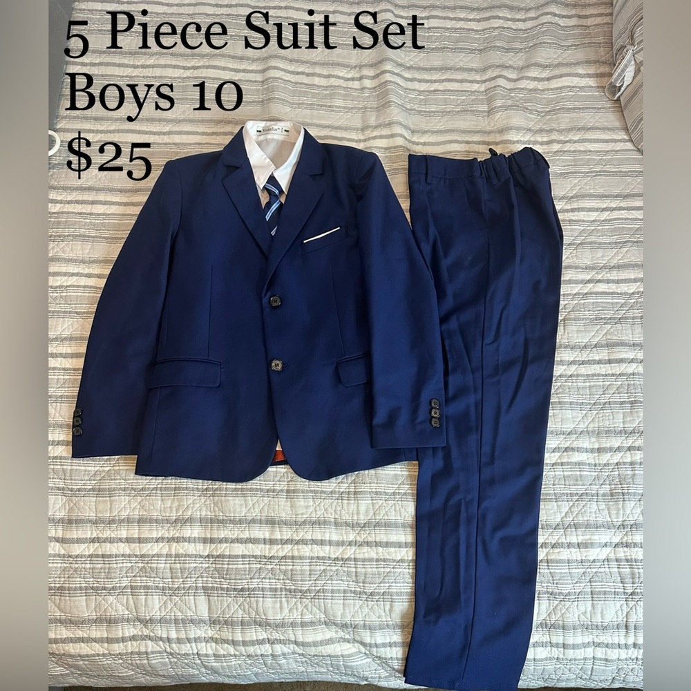 YuanLu Boys Colorful Formal Suits 5 Piece Slim Fit Dresswear Suit Set